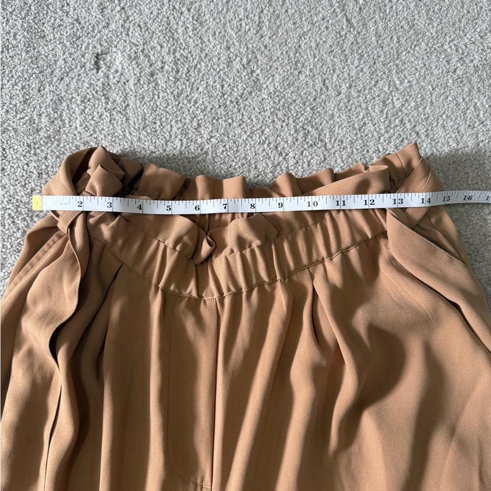 The Drop x Patricia Bright High Rise Paperbag Waist Wide Leg Pants M | Camel - Picture 7 of 8